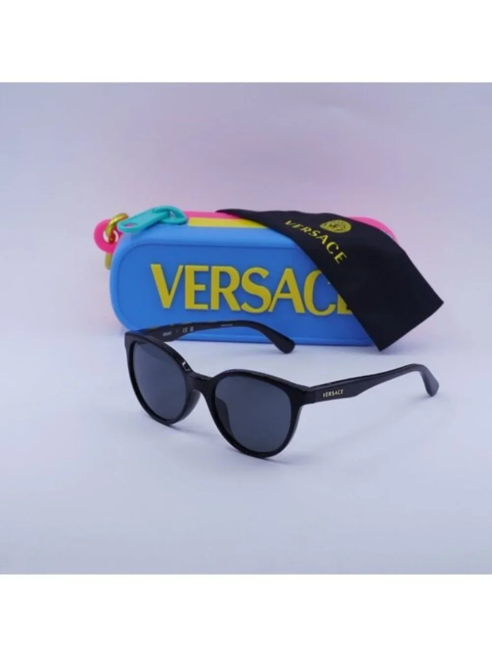 Versace Kids VK4427U GB1/87 Cat Eye Sunglasses - Black/Dark Grey